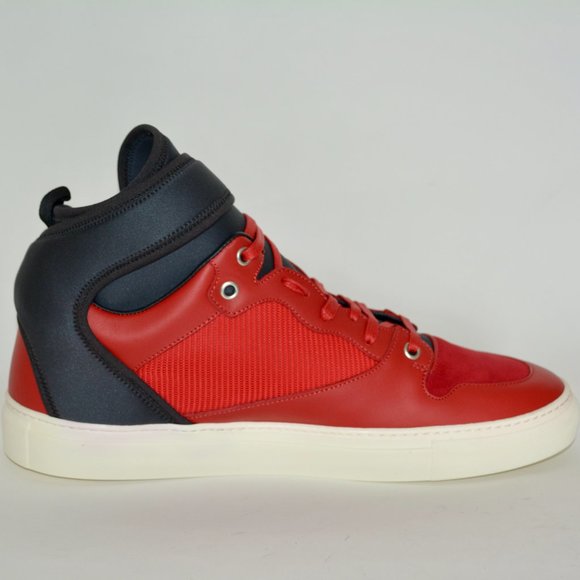 NWT BALENCIAGA MENS NEOPRENE STRAP HITOP LEATHER SNEAKERS US 41 EU 8 - Picture 5 of 10